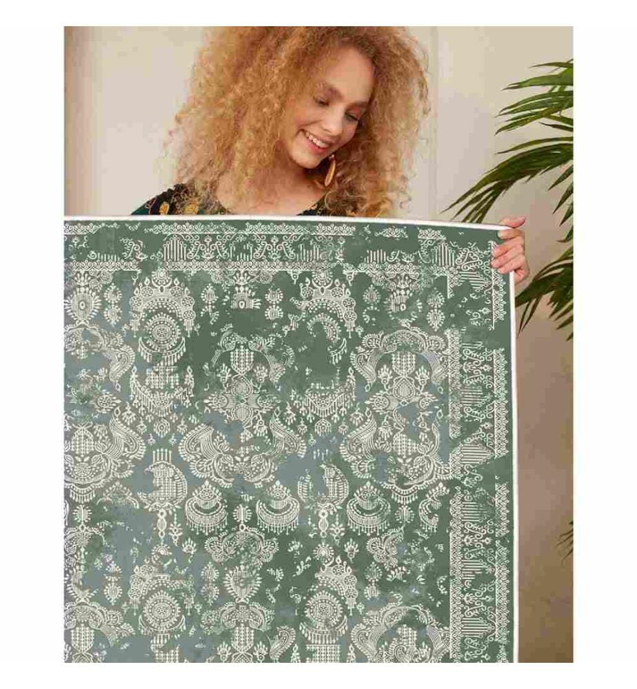 Carpet, Green, 100% Cotton, 90 x 180 cm