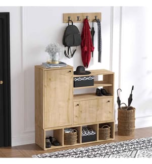 Meuble à chaussures, chêne, panneau de particules mélaminé