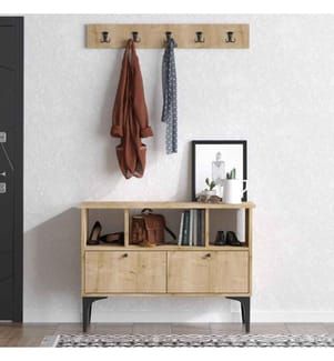 Meuble à chaussures, noyer noir, panneau de particules mélaminé