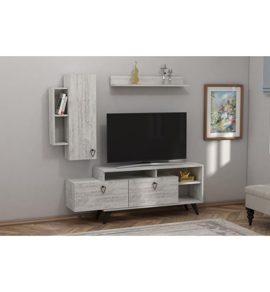 Mobile TV, Grigio, Pannello di particelle rivestito in melamina