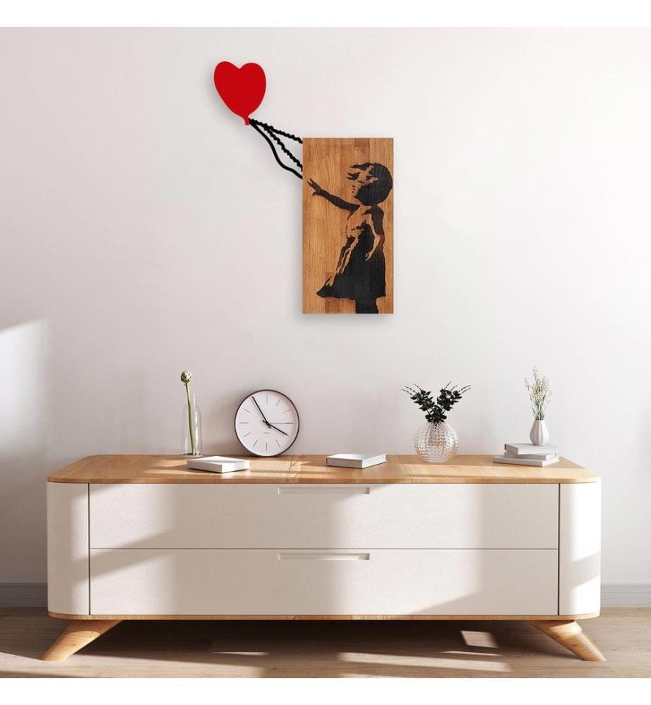 Dekoratives Wandzubehör aus Holz, Nussbaum schwarz, Holz
