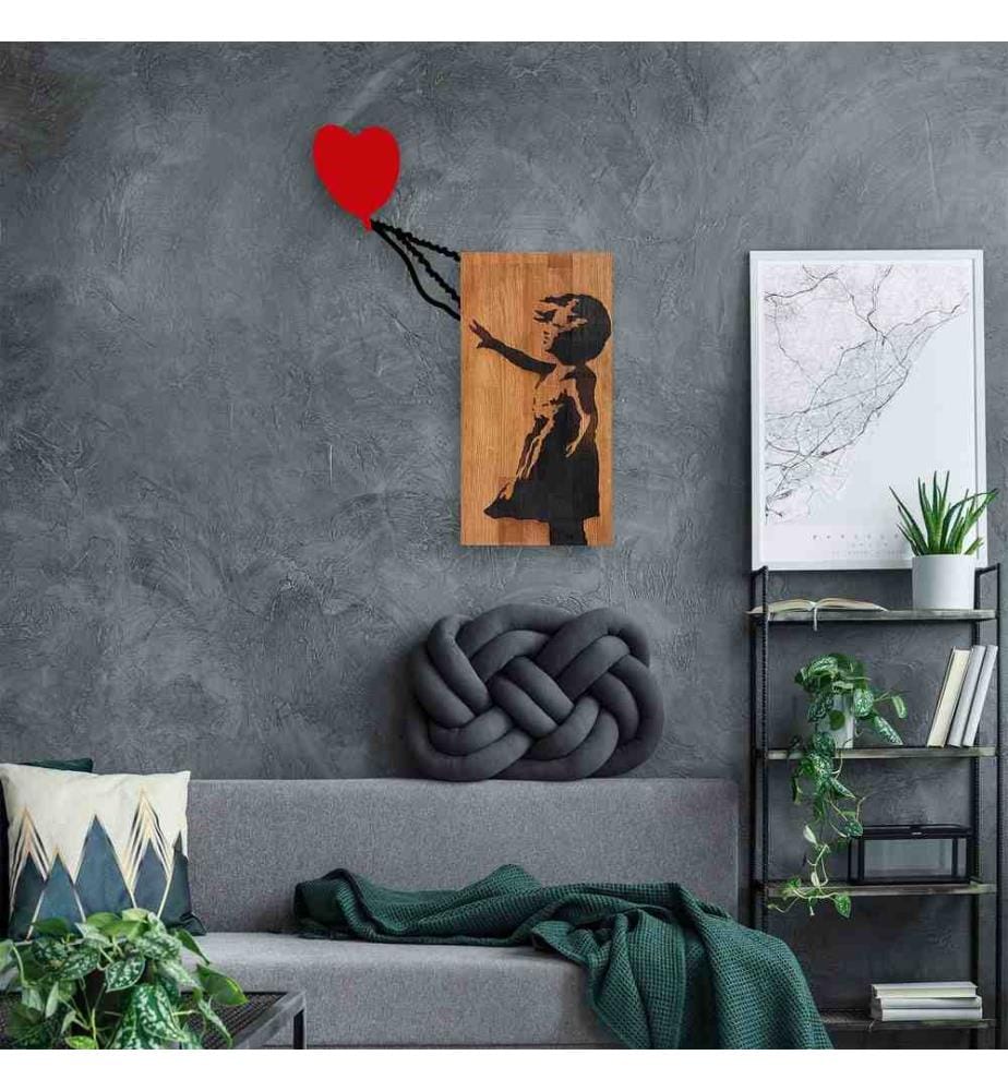 Dekoratives Wandzubehör aus Holz, Nussbaum schwarz, Holz