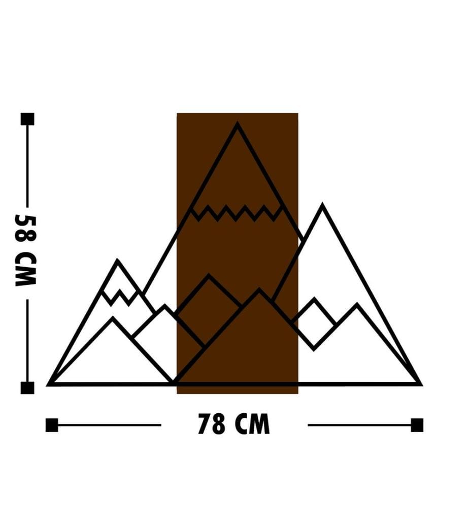 Dekoratives Wandaccessoire aus Holz, Walnuss Schwarz, 50% Holz - 50% Metall