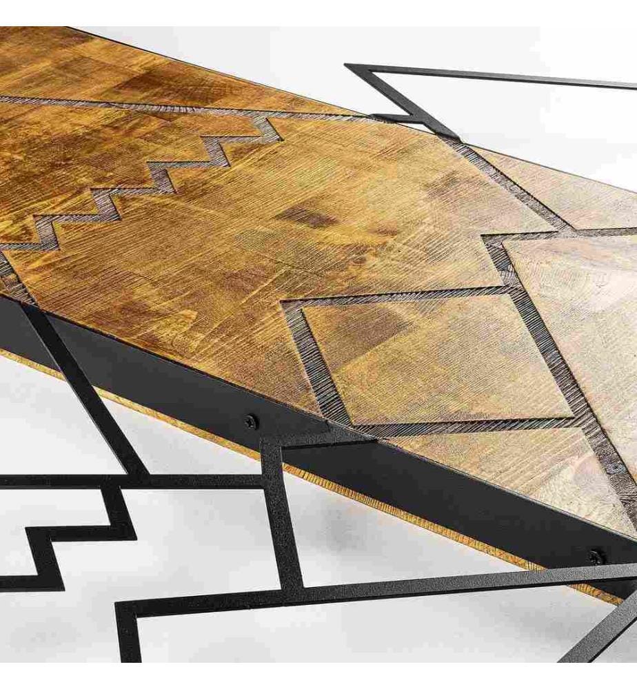 Dekoratives Wandaccessoire aus Holz, Walnuss Schwarz, 50% Holz - 50% Metall