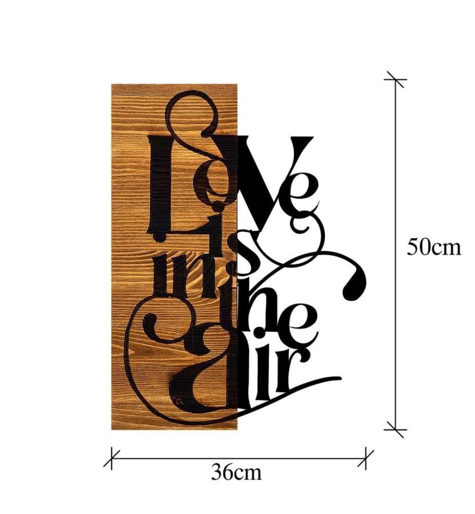 Accessoire mural décoratif en bois, noir noyer clair, 50% bois - 50% métal