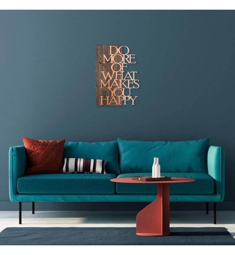 Dekorativer Wandschmuck aus Holz, Walnuss-Kupfer, 50% Holz - 50% Metall