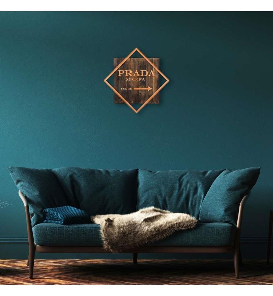 Dekorativer Wandschmuck aus Holz, Walnuss-Kupfer, 50% Holz - 50% Metall