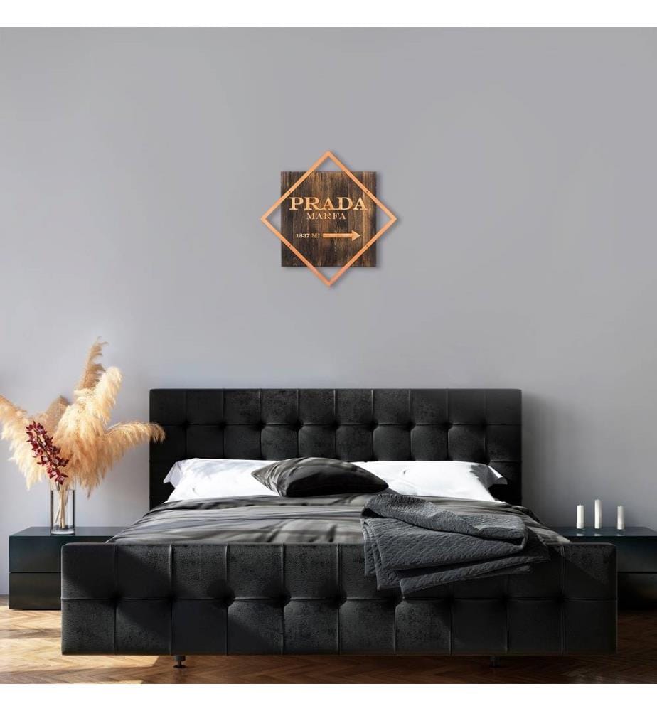 Dekorativer Wandschmuck aus Holz, Walnuss-Kupfer, 50% Holz - 50% Metall
