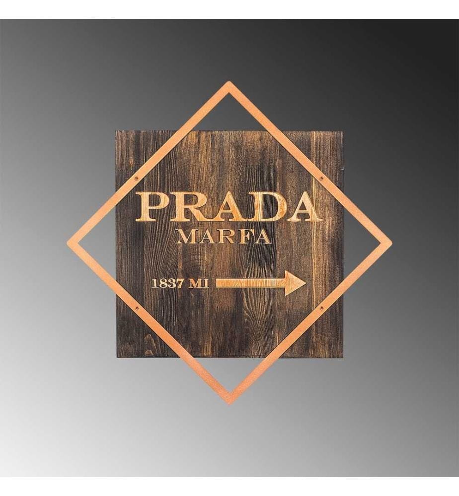 Dekorativer Wandschmuck aus Holz, Walnuss-Kupfer, 50% Holz - 50% Metall