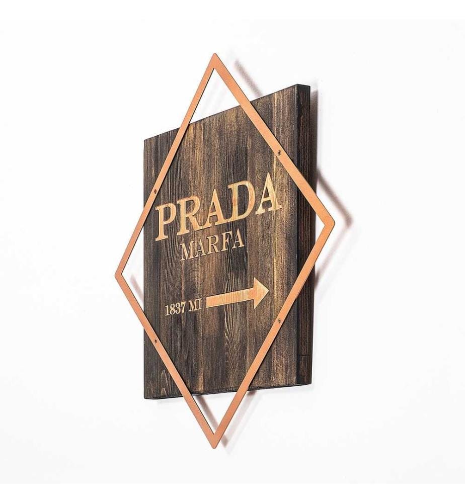 Dekorativer Wandschmuck aus Holz, Walnuss-Kupfer, 50% Holz - 50% Metall