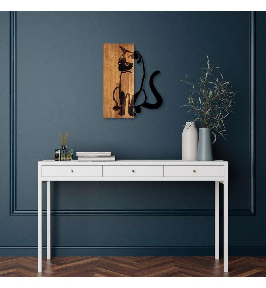 Dekoratives Wandaccessoire aus Holz, Nussbaum schwarz, 50% Holz