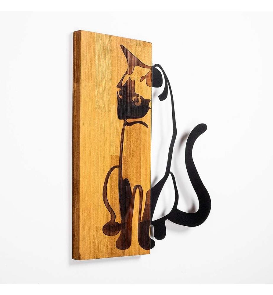 Dekoratives Wandaccessoire aus Holz, Nussbaum schwarz, 50% Holz