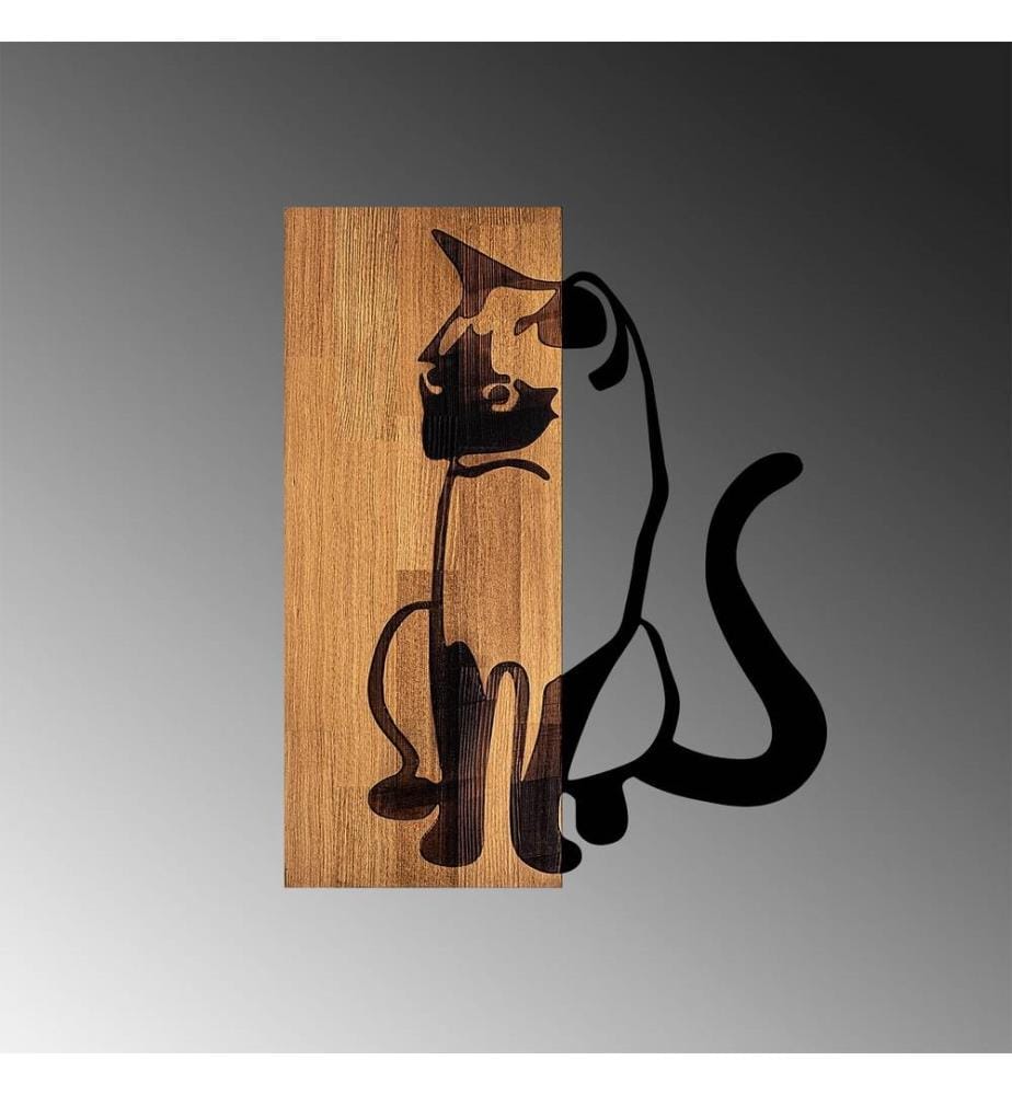 Dekoratives Wandaccessoire aus Holz, Nussbaum schwarz, 50% Holz