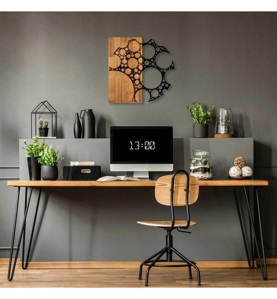 Dekoratives Wandaccessoire aus Holz, Nussbaum schwarz, 50% Holz