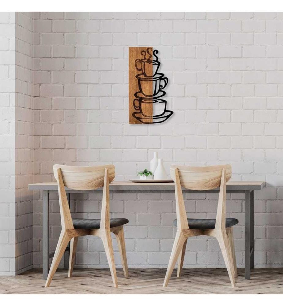Dekoratives Wandaccessoire aus Holz, Nussbaum schwarz, 50% Holz