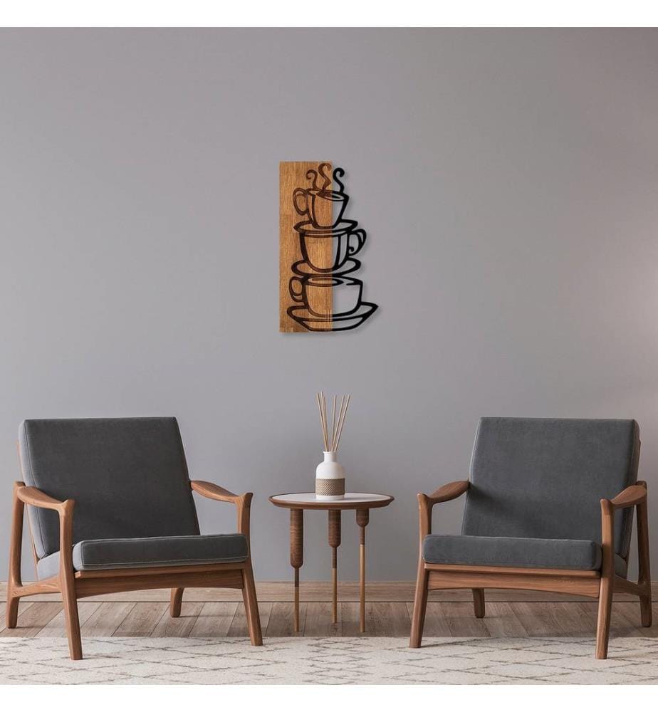 Dekoratives Wandaccessoire aus Holz, Nussbaum schwarz, 50% Holz