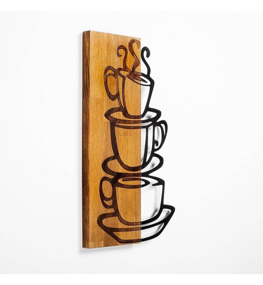 Dekoratives Wandaccessoire aus Holz, Nussbaum schwarz, 50% Holz