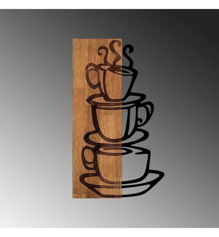 Dekoratives Wandaccessoire aus Holz, Nussbaum schwarz, 50% Holz