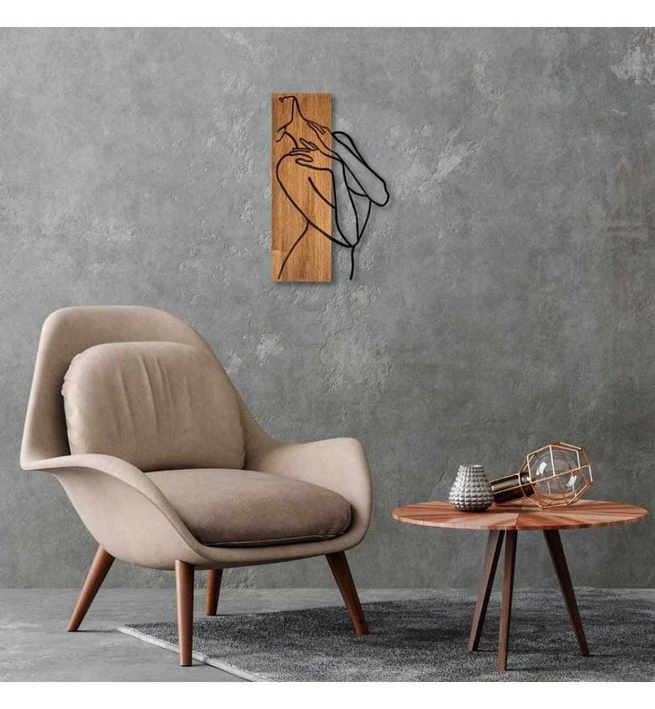 Dekoratives Wandaccessoire aus Holz, Nussbaum schwarz, 50% Holz