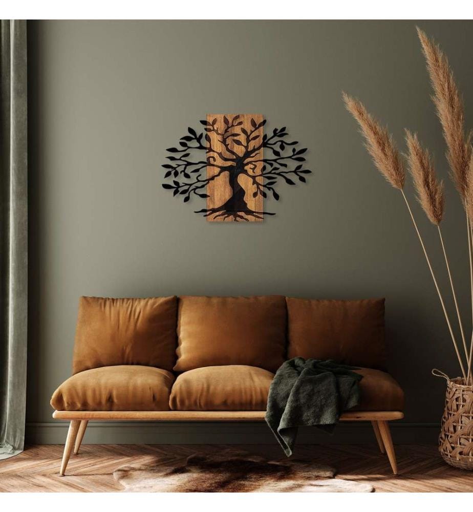 Dekoratives Wandaccessoire aus Holz, Nussbaum schwarz, 50% Holz