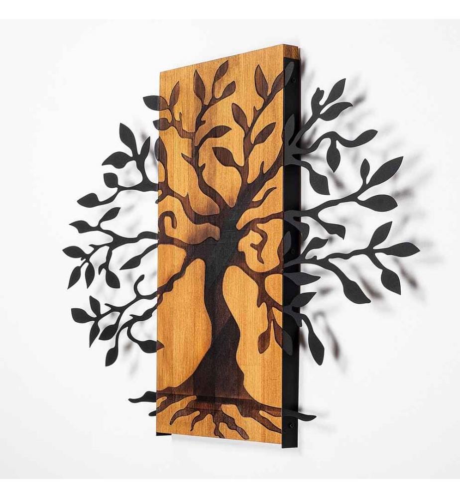 Dekoratives Wandaccessoire aus Holz, Nussbaum schwarz, 50% Holz