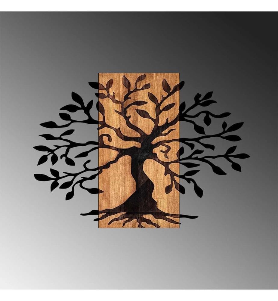 Dekoratives Wandaccessoire aus Holz, Nussbaum schwarz, 50% Holz