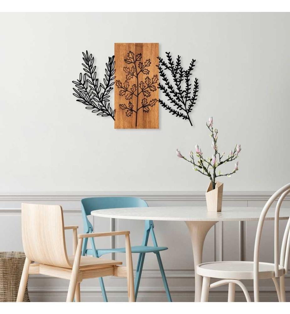 Dekoratives Wandzubehör aus Holz, Nussbaum schwarz, Holz