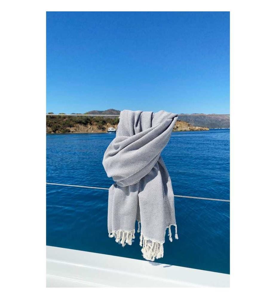 Fouta, Serviette de plage, , Gris, Coton