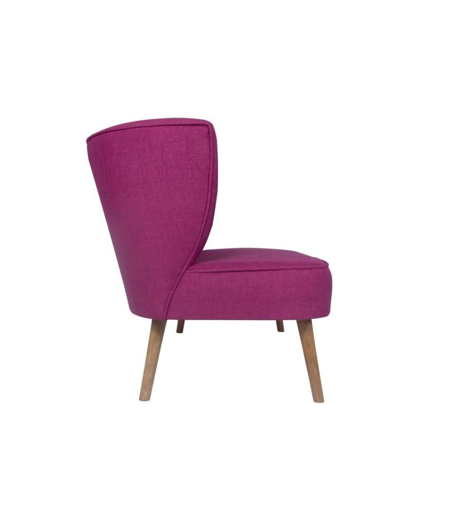 Canapé 2 places, violet, structure en bois massif, tissu polyester