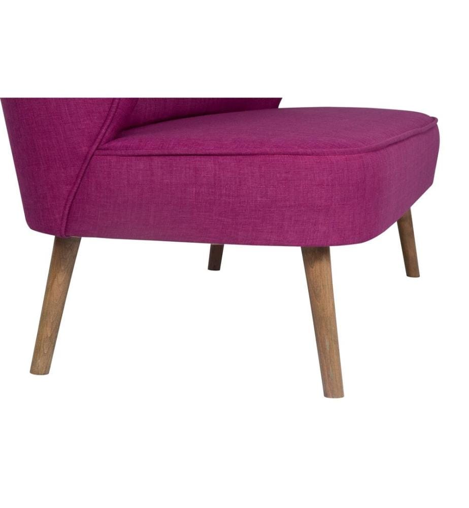 Canapé 2 places, violet, structure en bois massif, tissu polyester