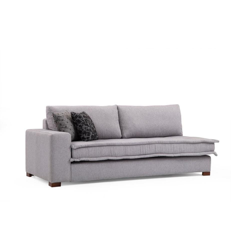 Canapé d'angle, gris clair, cadre en bois de hêtre - aggloméré, tissu polyester