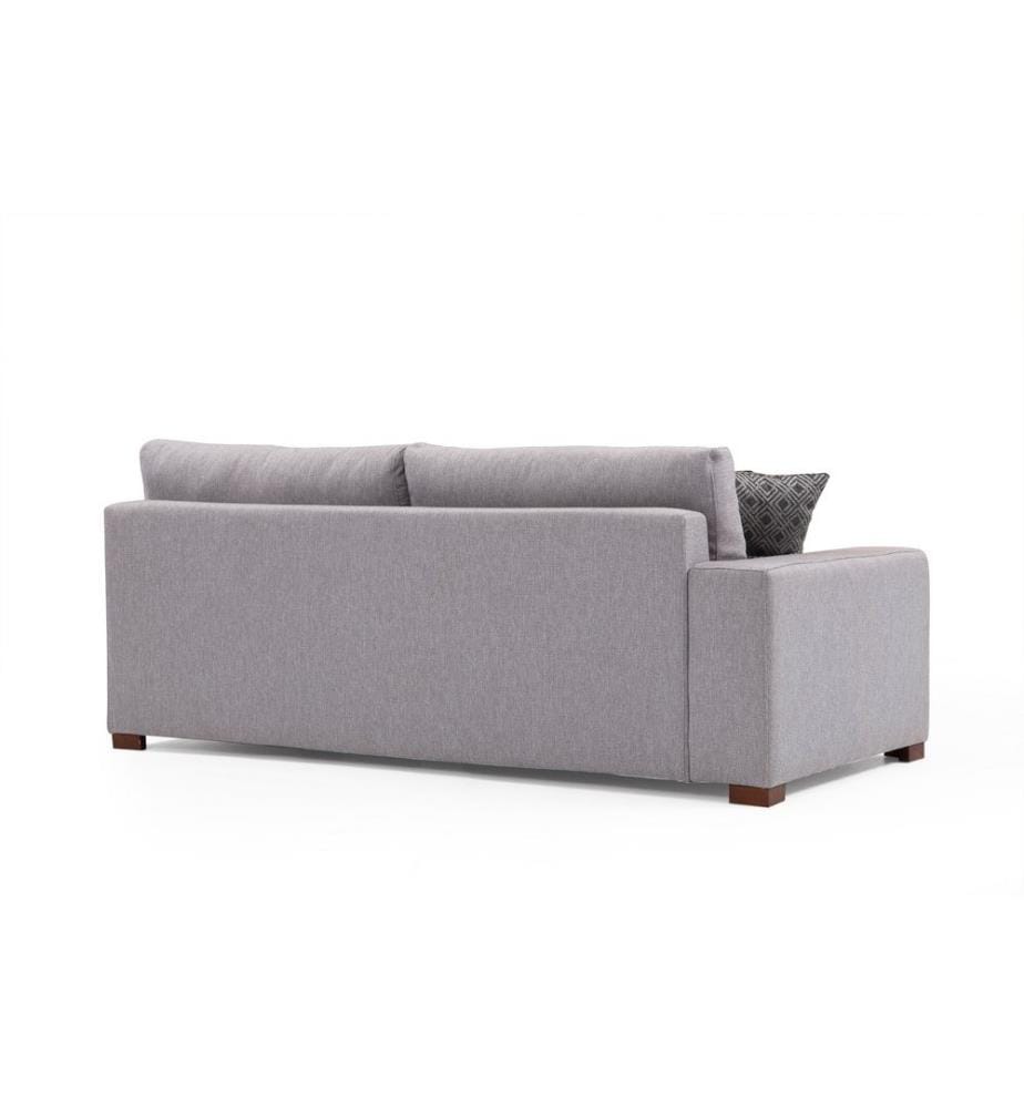Canapé d'angle, gris clair, cadre en bois de hêtre - aggloméré, tissu polyester