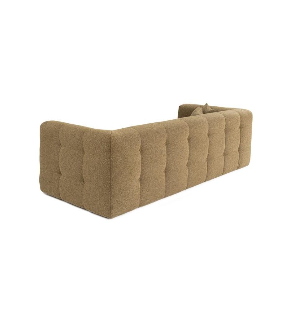 Canapé 3 places, kaki, châssis : Bois de hêtre - panneau de particules, Tissu : 100% polyester