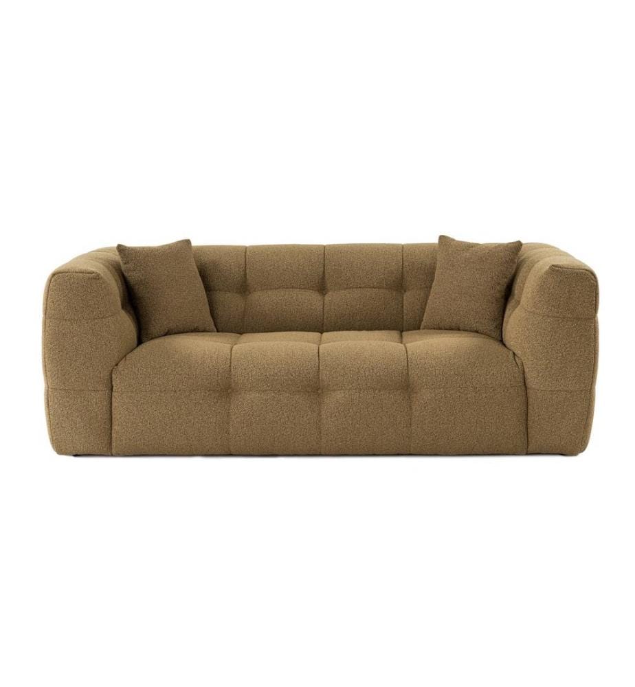 Canapé 2 places, kaki, châssis : Bois de hêtre - panneau de particules, Tissu : 100% polyester