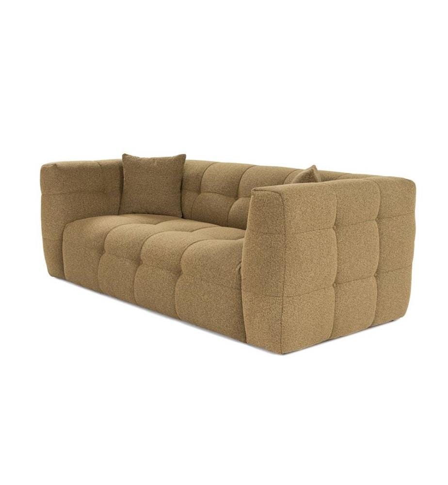 Canapé 2 places, kaki, châssis : Bois de hêtre - panneau de particules, Tissu : 100% polyester