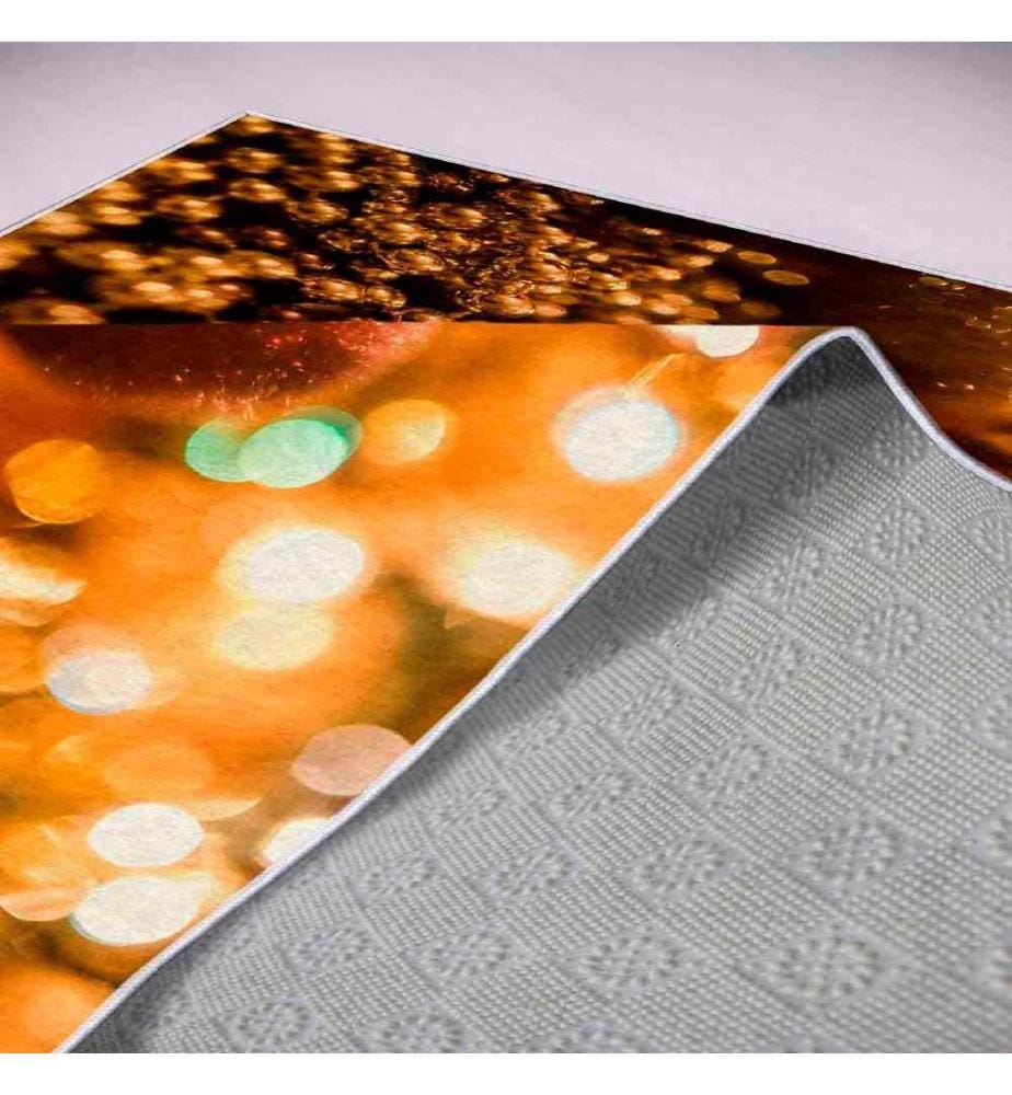 Teppich, Weiss, Orange, Gold, Braun, 100% Polyester, 100 x 150 cm