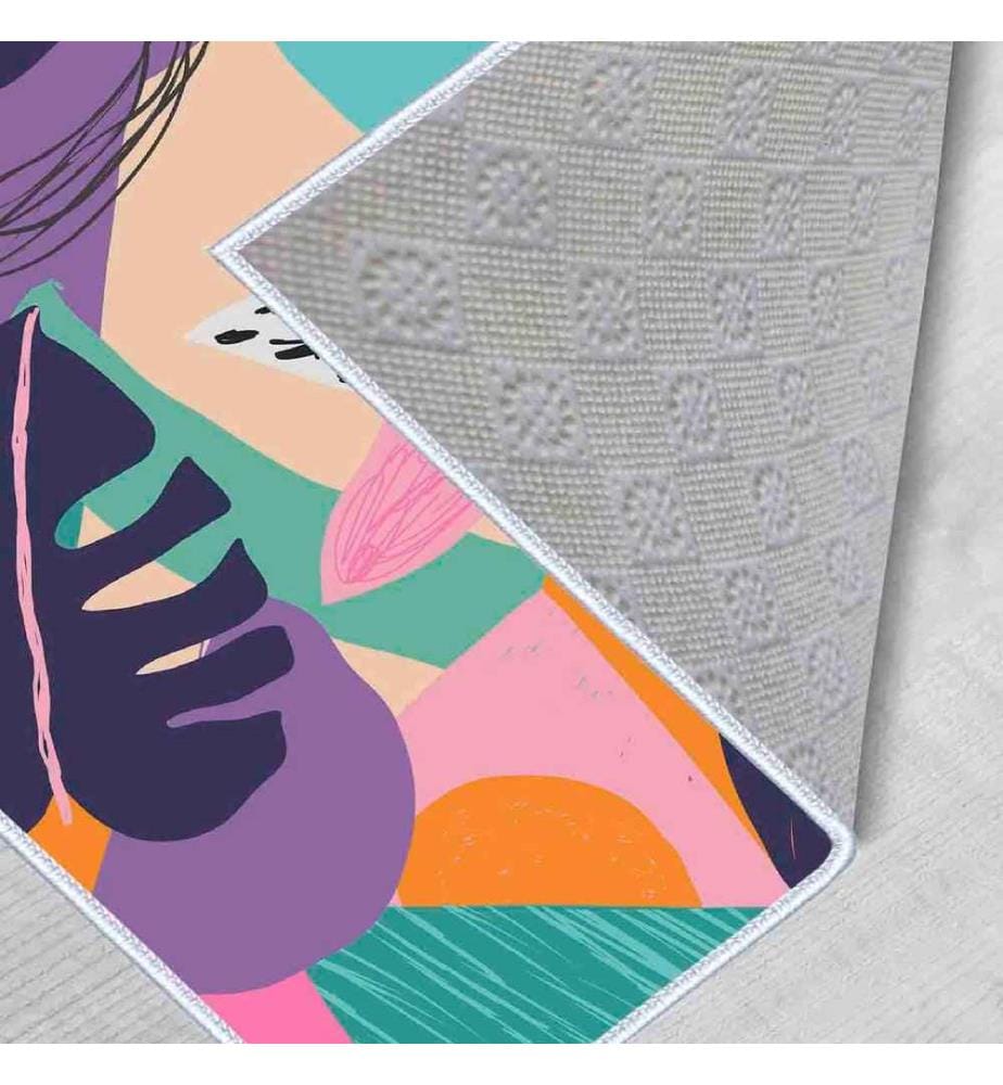 Badematten-Set, 2-teilig, Orange, Rosa, Lila, Flieder, Grün, 100% Polyester, 60 x 100 cm (1 Stück), 50 x 60 cm (1 Stück)
