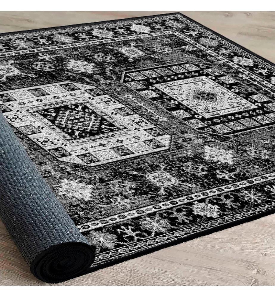 Teppich, Weiss, Grau, Schwarz, 100% Baumwolle, 120 x 180 cm