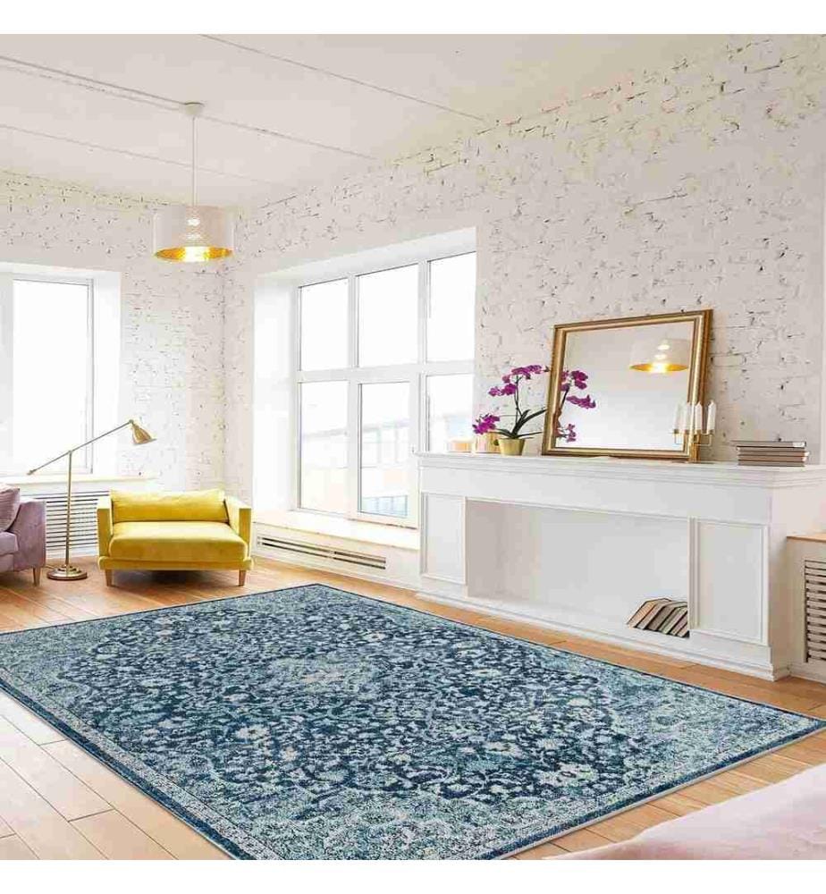 Tappeto, blu, 70% cotone - 30% poliestere, 180 x 280 cm