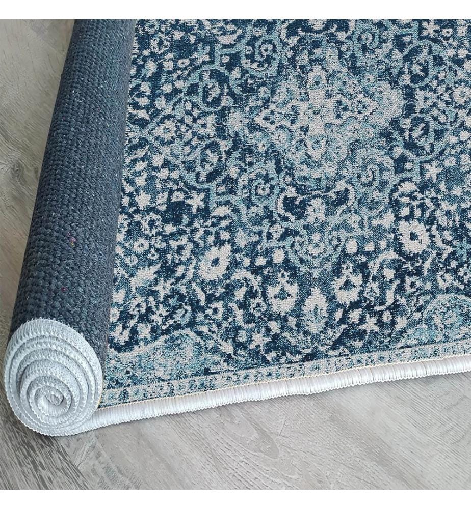 Tappeto, blu, 70% cotone - 30% poliestere, 180 x 280 cm