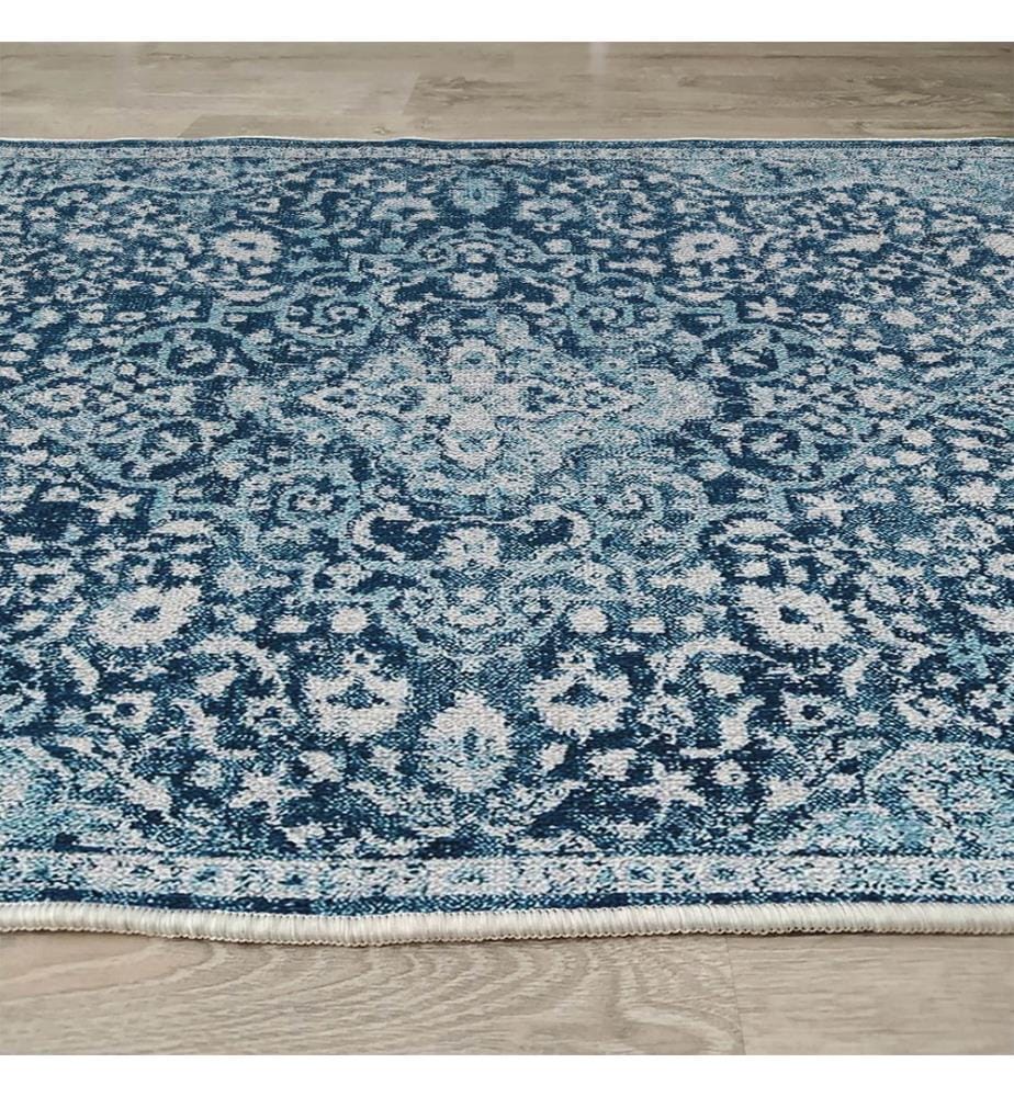 Tappeto, blu, 70% cotone - 30% poliestere, 180 x 280 cm