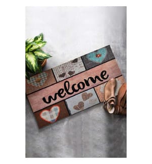 PVC-Fussmatte, Multicolor, PVC, rutschfeste Unterseite