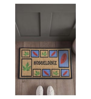 PVC-Fussmatte, Multicolor, PVC, rutschfeste Unterseite