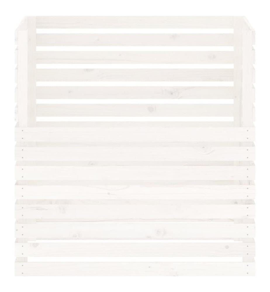 Composteur Blanc 100x100x102 cm Bois massif de pin