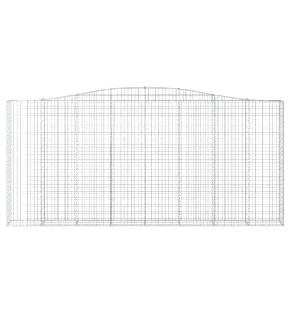 Paniers à gabions arqués 4 pcs 400x30x180/200 cm Fer galvanisé