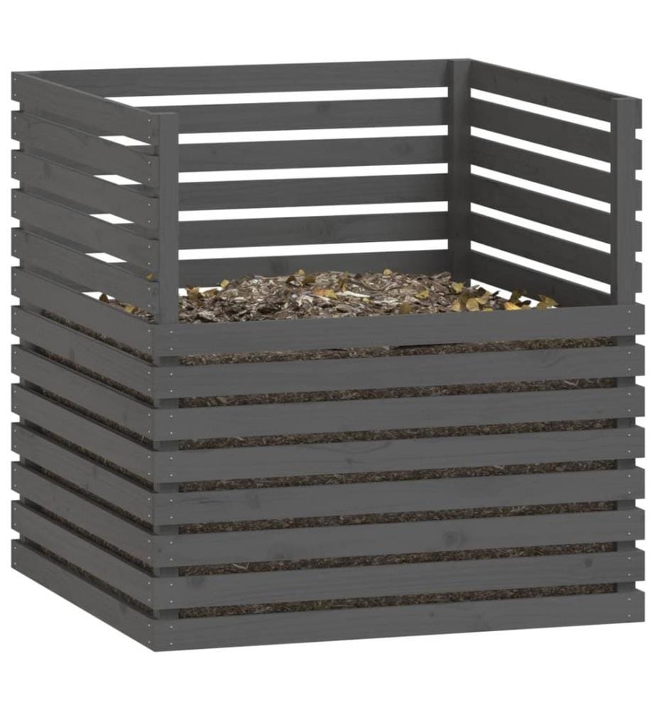 Komposter Grau 100x100x102 cm Massivholz Kiefer