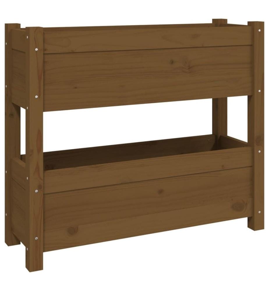 Jardinière Marron miel 77x25x66 cm Bois massif de pin