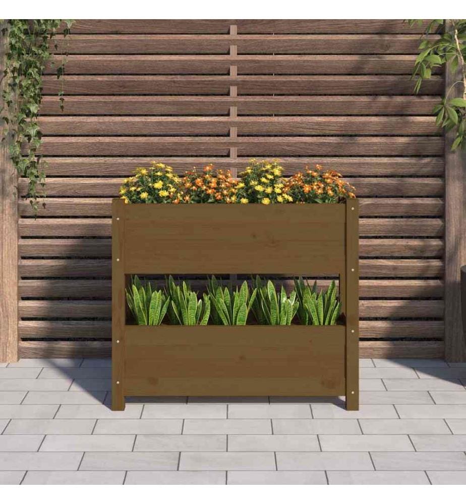 Jardinière Marron miel 77x25x66 cm Bois massif de pin