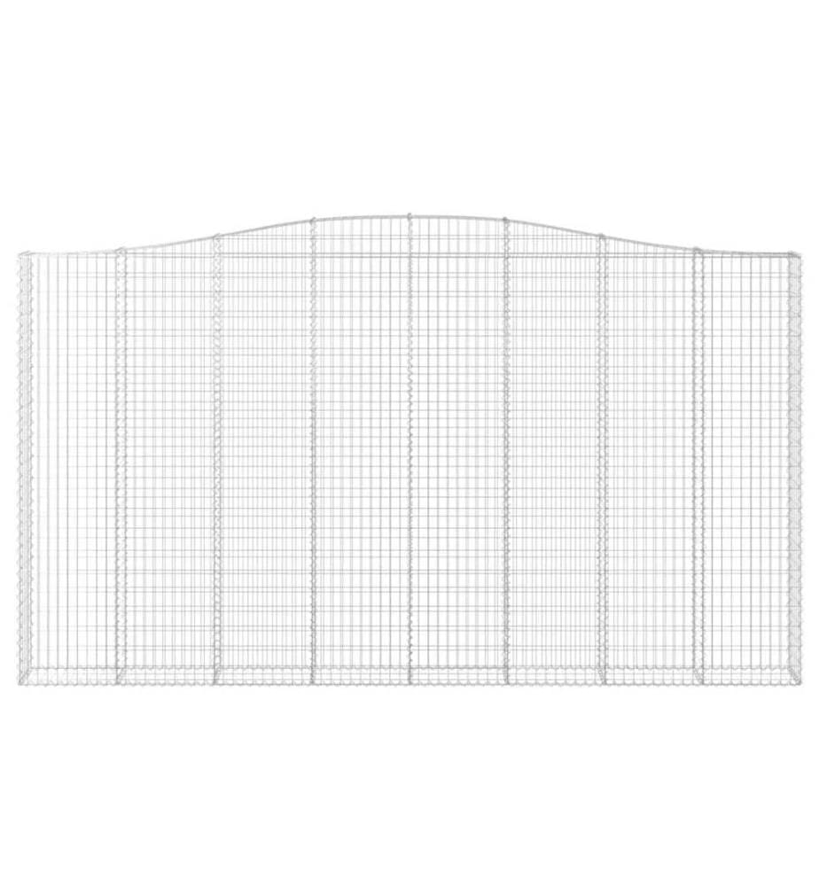 Paniers à gabions arqués 2 pcs 400x30x220/240 cm Fer galvanisé