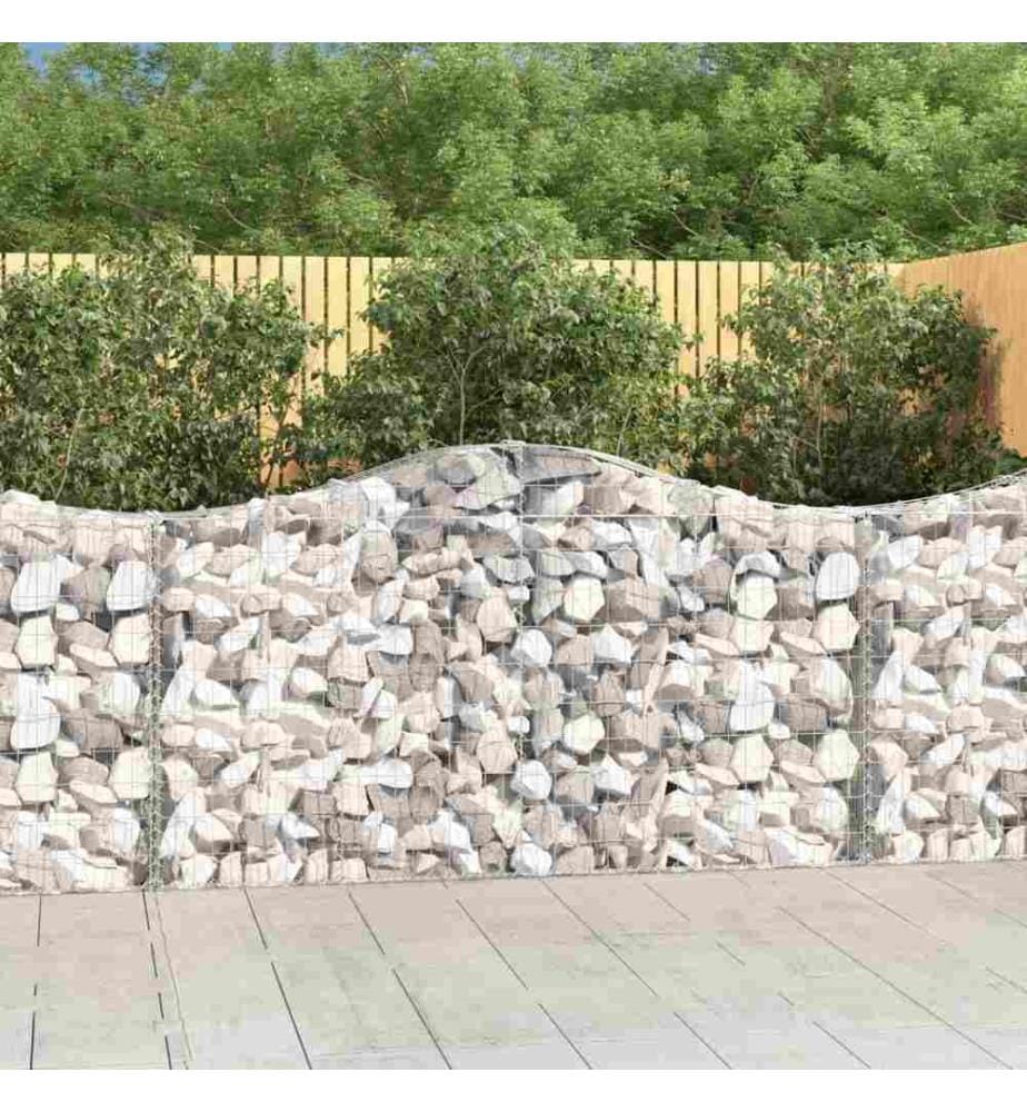 Panier de gabions arqué 200x30x100/120 cm Fer galvanisé